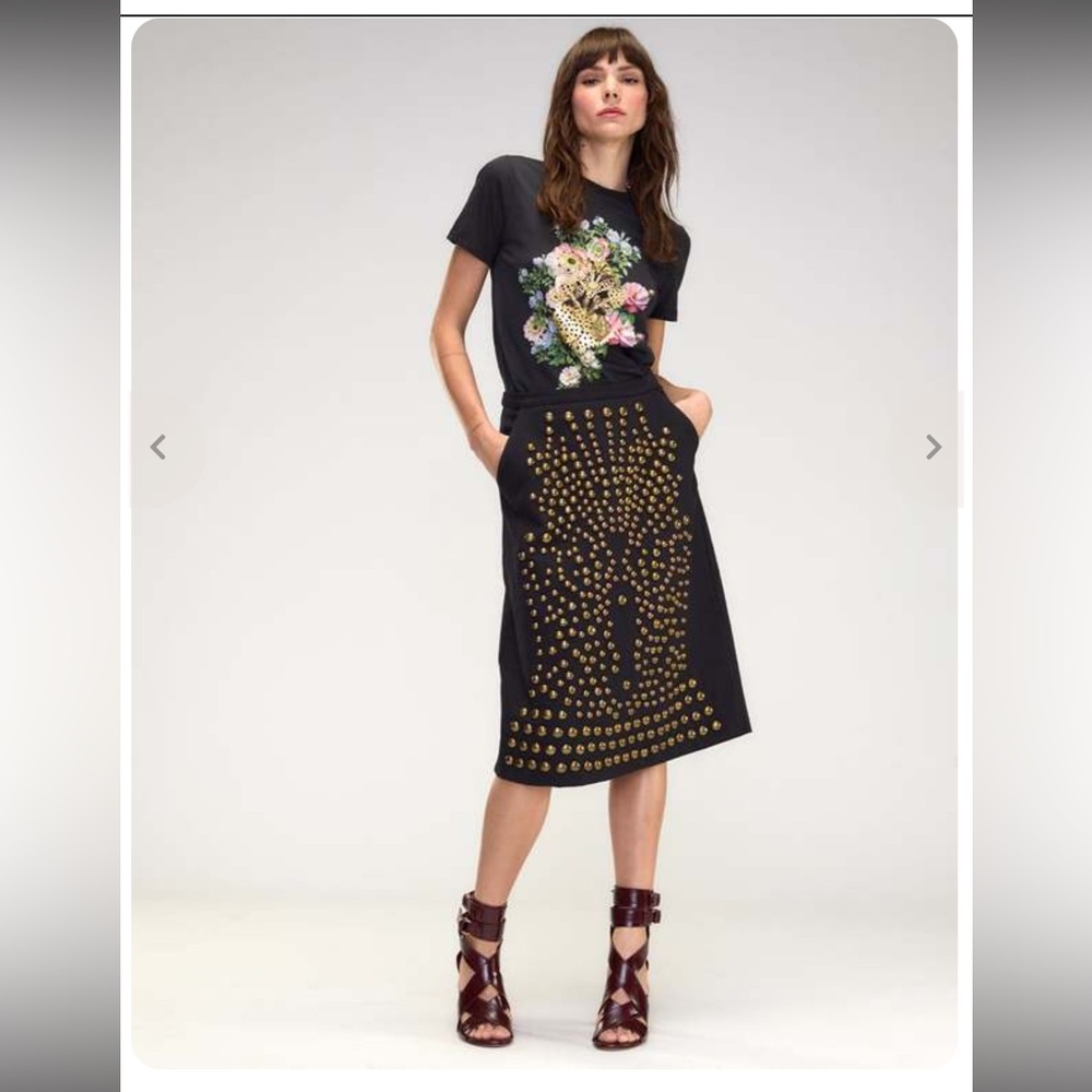 Cynthia Rowley Black Pencil Skirt with Gold Accents Brand NEW WITH TAGS